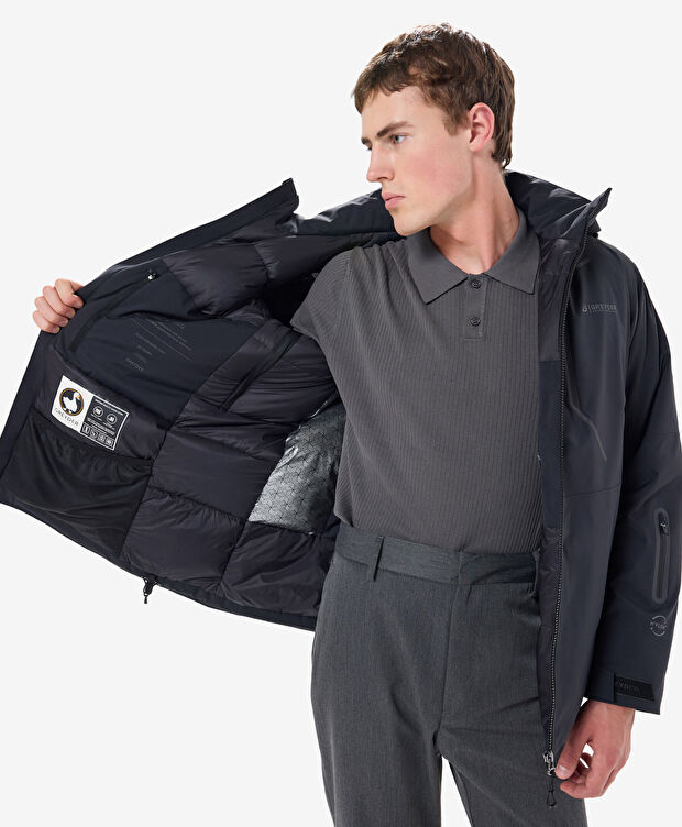 Erkek Siyah Su Geçirmez Kaz Tüyü Mont - 6