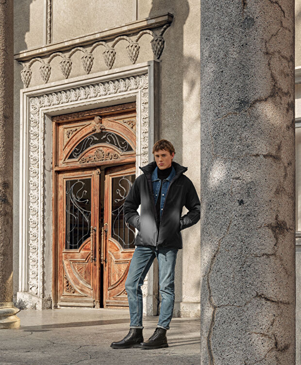 Erkek Siyah Su Geçirmez Kaz Tüyü Mont - 9