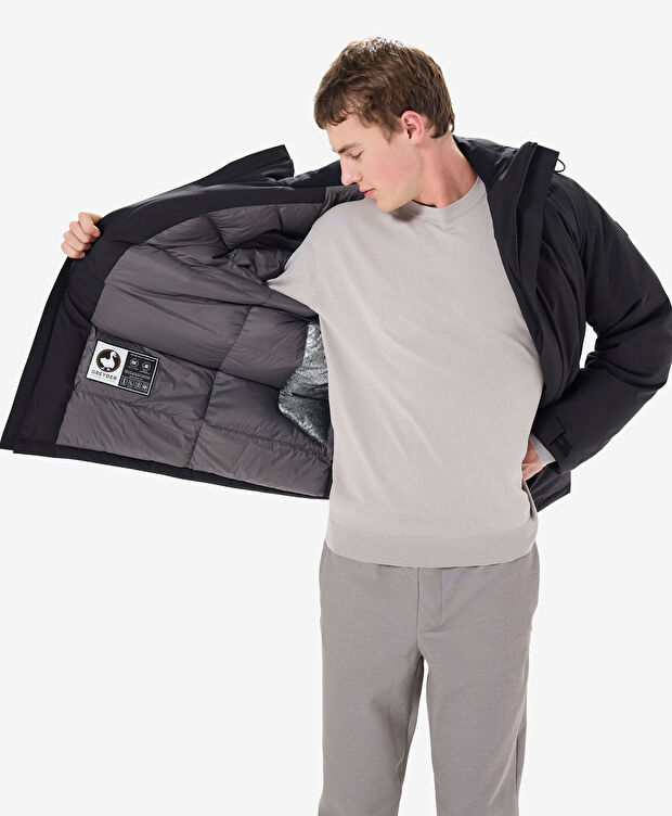 Erkek Siyah Suya Dayanıklı Kaz Tüyü Mont - 6