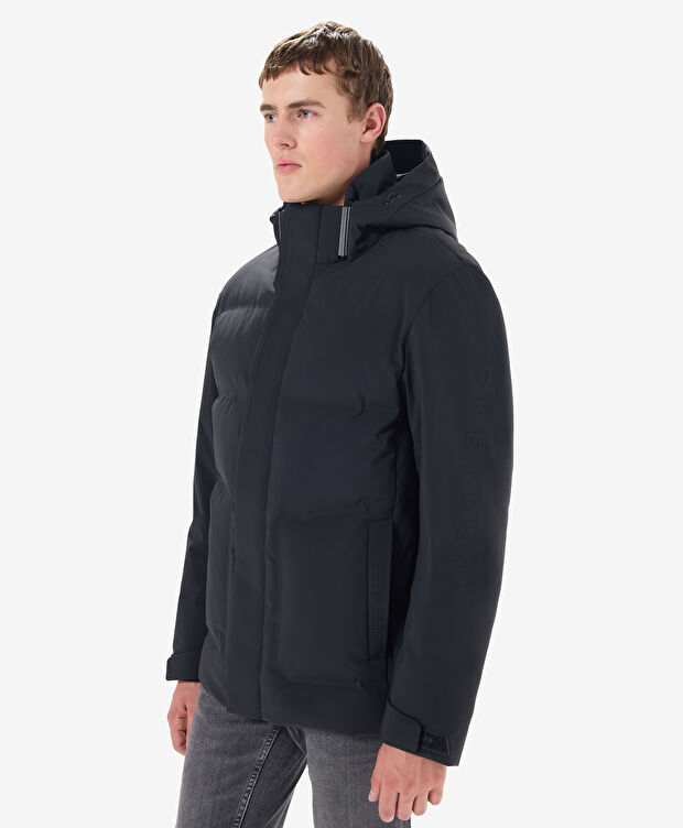 Erkek Siyah Suya Dayanıklı Kaz Tüyü Mont - 3