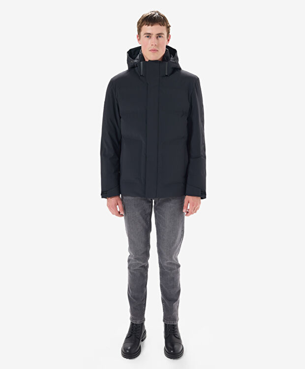 Erkek Siyah Suya Dayanıklı Kaz Tüyü Mont - 4