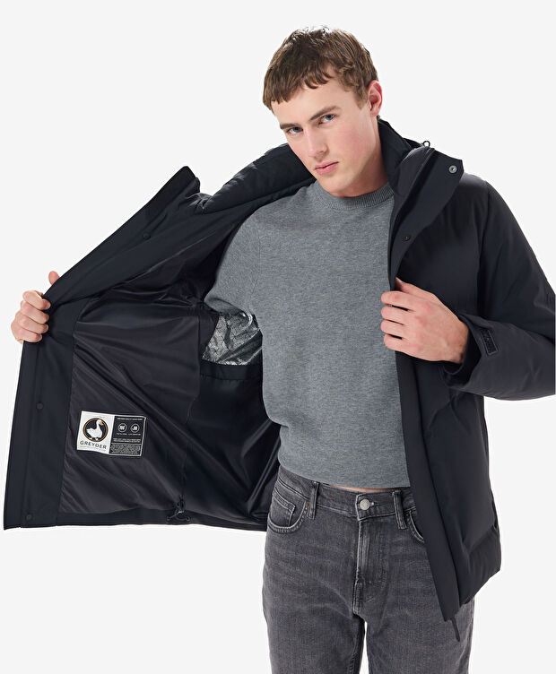 Erkek Siyah Suya Dayanıklı Kaz Tüyü Mont - 5