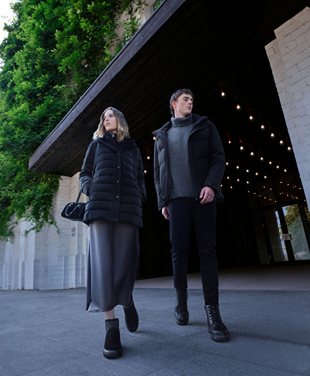 Erkek Siyah Suya Dayanıklı Kaz Tüyü Mont - 8