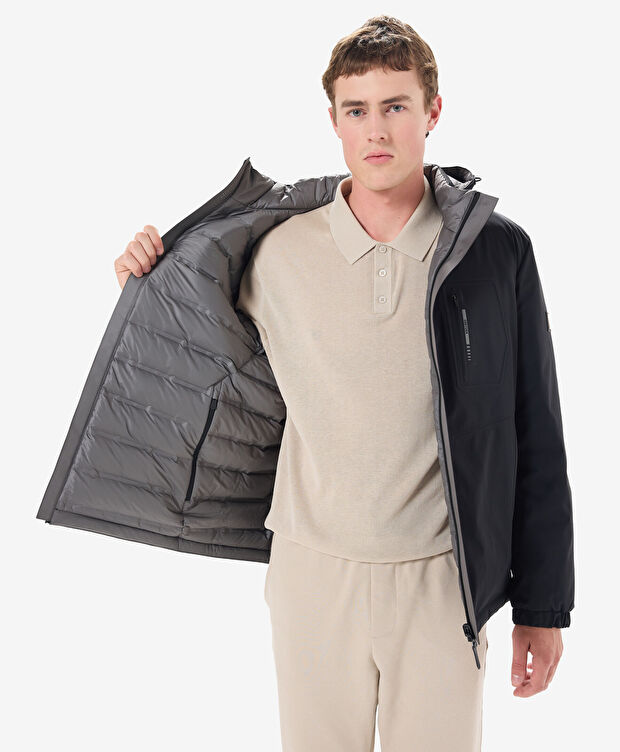 Erkek Siyah Suya Dayanıklı Kaz Tüyü Mont - 5