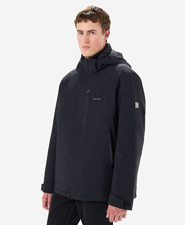 Erkek Siyah Su Geçirmez Kaz Tüyü Mont - 3