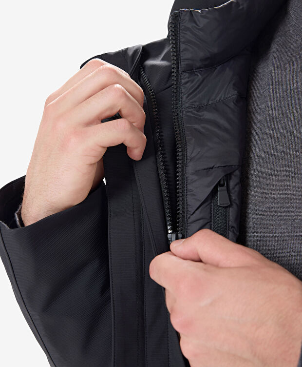 Erkek Siyah Su Geçirmez Kaz Tüyü Mont - 5