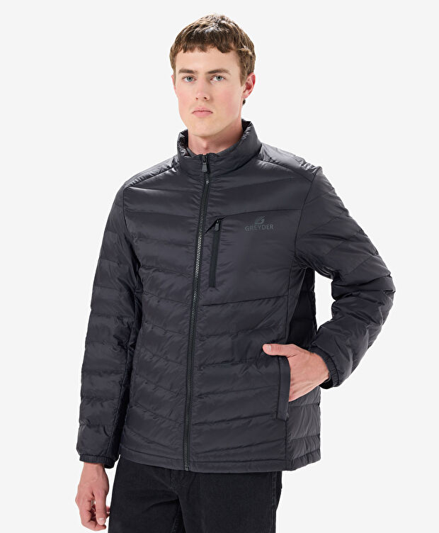 Erkek Siyah Su Geçirmez Kaz Tüyü Mont - 9