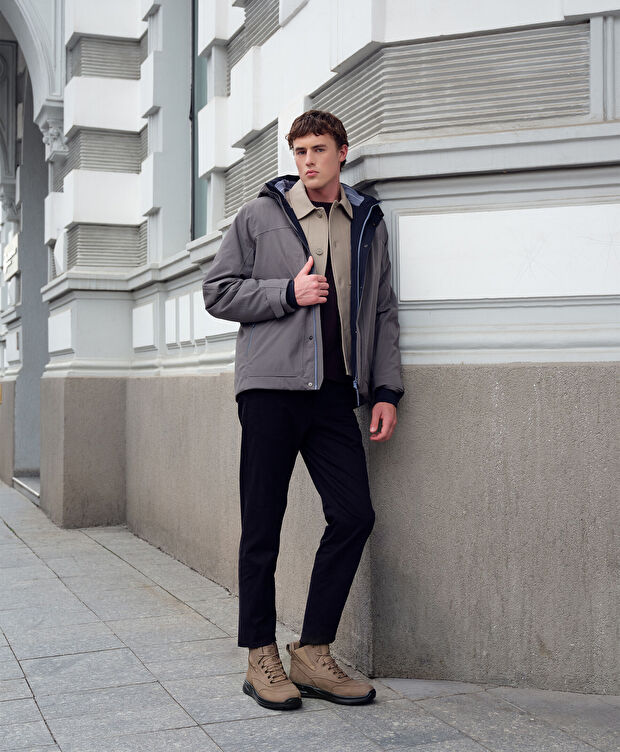 Erkek Antrasit Su Geçirmez Kaz Tüyü Mont - 8