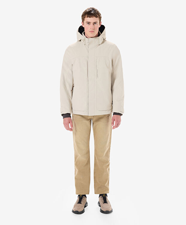 Erkek Bej Su Geçirmez Kaz Tüyü Mont - 4