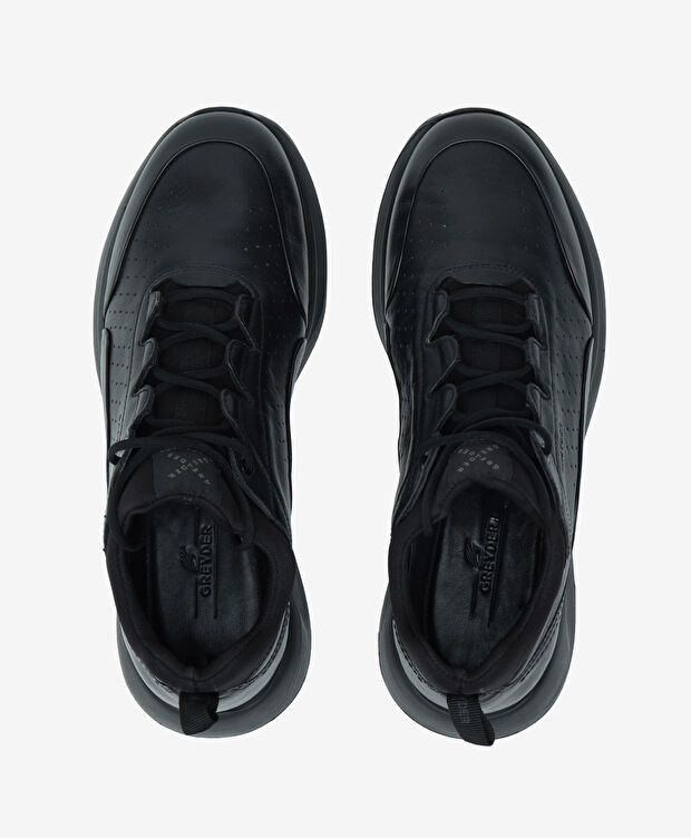 Erkek Siyah Hakiki Deri Ayakkabı - 5