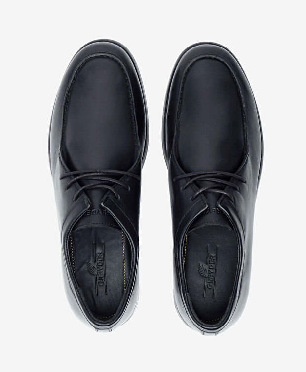 Erkek Siyah Hakiki Deri Ayakkabı - 5