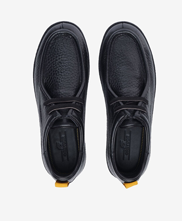 Erkek Siyah Hakiki Deri Ayakkabı - 5