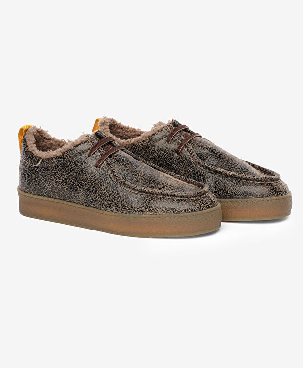 Erkek Siyah Ekru Hakiki Deri Ayakkabı - 3