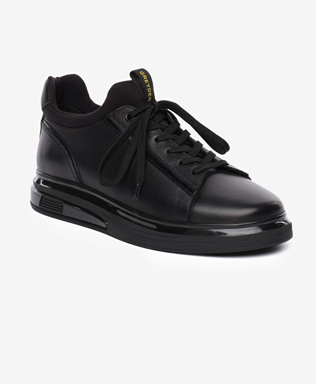 Erkek Siyah Hakiki Deri Ayakkabı - 2