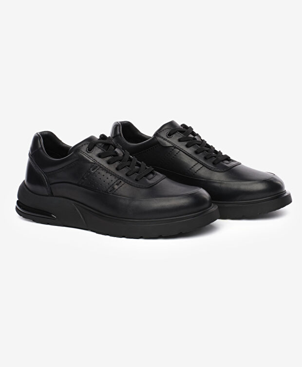 Erkek Siyah Hakiki Deri Ayakkabı - 3