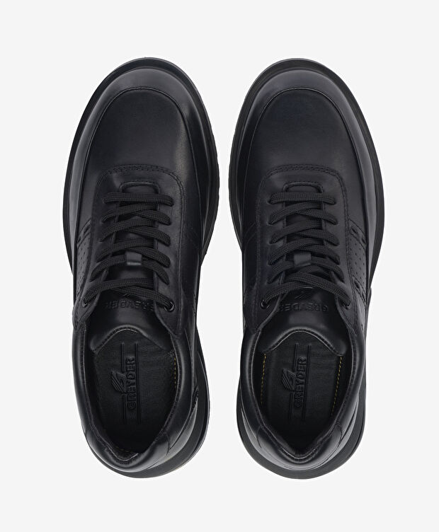 Erkek Siyah Hakiki Deri Ayakkabı - 5