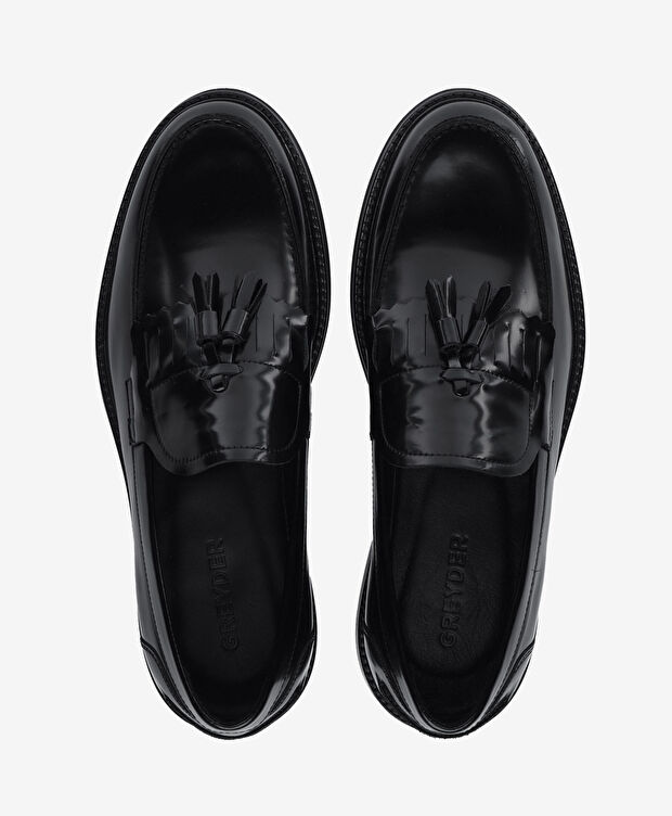 Erkek Siyah Hakiki Deri Loafer Ayakkabı - 5