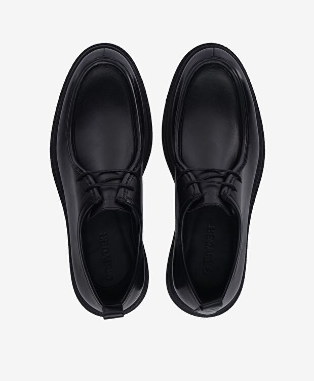 Erkek Siyah Hakiki Deri Ayakkabı - 5