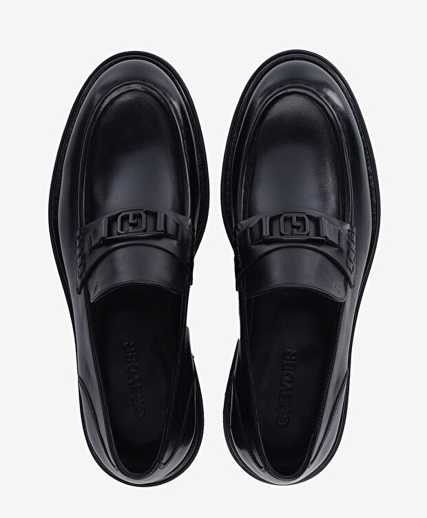 Erkek Siyah Hakiki Deri Loafer Ayakkabı - 5