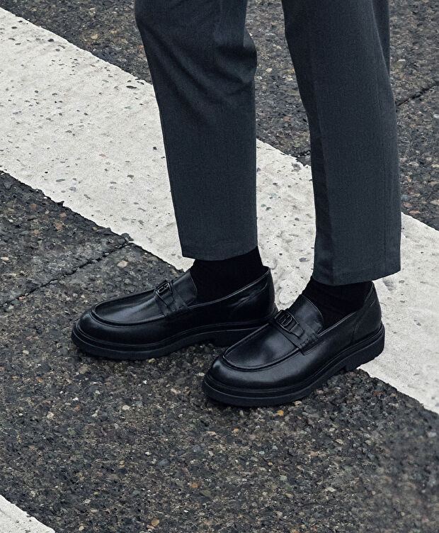 Erkek Siyah Hakiki Deri Loafer Ayakkabı - 7