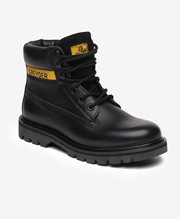 Erkek Siyah Hakiki Deri Bot - 2