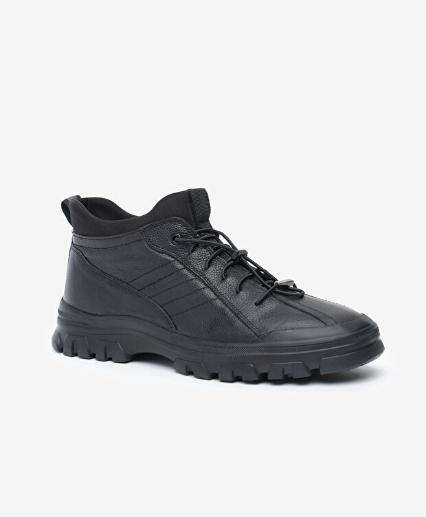 Erkek Siyah Hakiki Deri Bot - 2