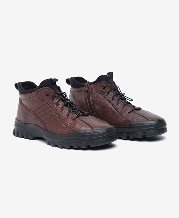 Erkek Kahverengi Hakiki Deri Bot - 3