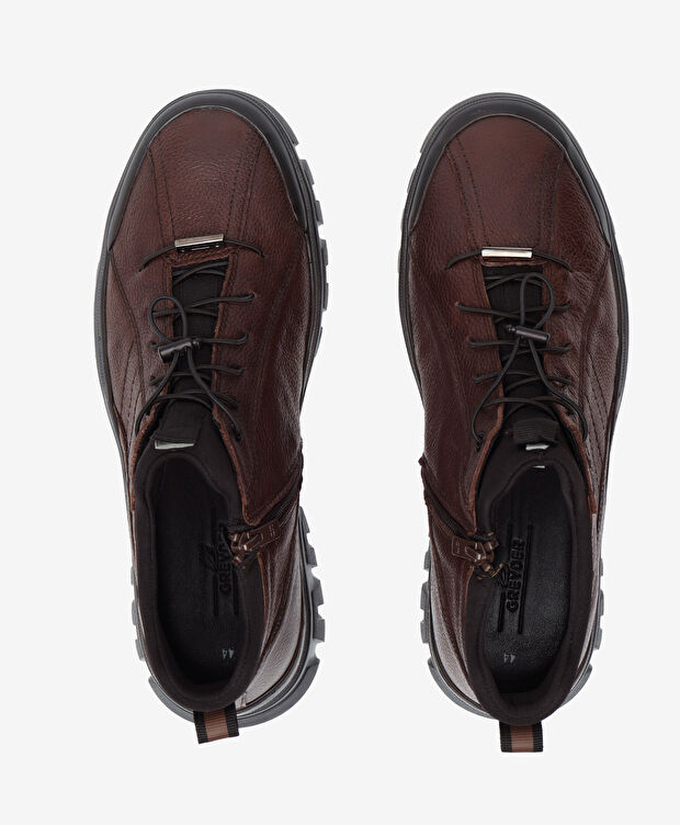 Erkek Kahverengi Hakiki Deri Bot - 5