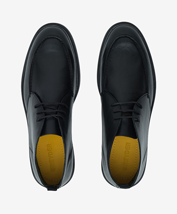 Erkek Siyah Hakiki Deri Bot - 5