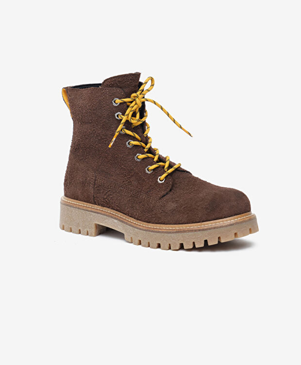 Erkek Kahverengi Hakiki Deri Military Bot - 2