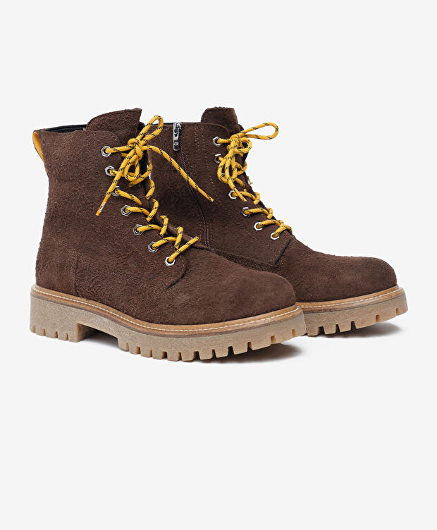 Erkek Kahverengi Hakiki Deri Military Bot - 3