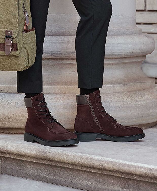 Erkek Kahverengi Hakiki Deri Bot - 6