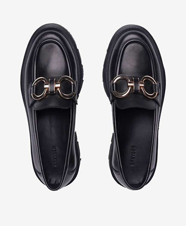 Kadın Mat Siyah Hakiki Deri Loafer Ayakkabı - 5