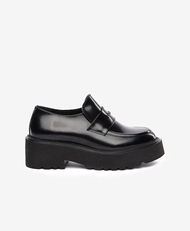 Kadın Siyah Hakiki Deri Loafer Ayakkabı - 1