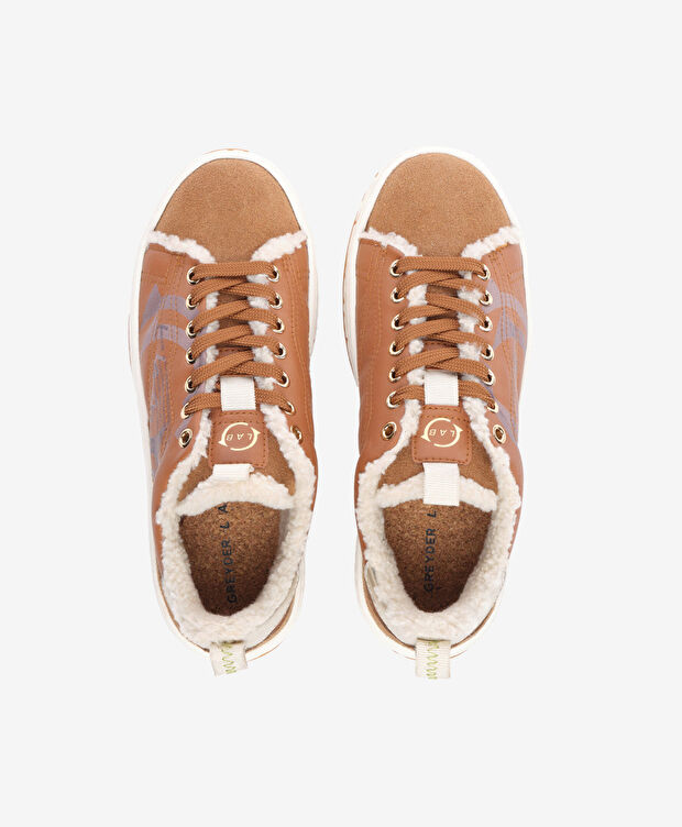 Greyder LAB Kadın Taba Hakiki Deri Sneaker Ayakkabı - 5