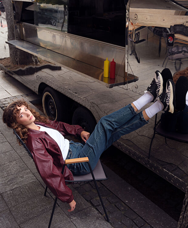 Greyder LAB Kadın Siyah Beyaz Hakiki Deri Spor Ayakkabı - 8