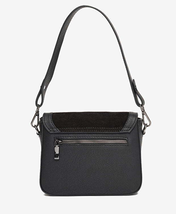 Kadın Siyah Hakiki Deri Çapraz Çanta - 4