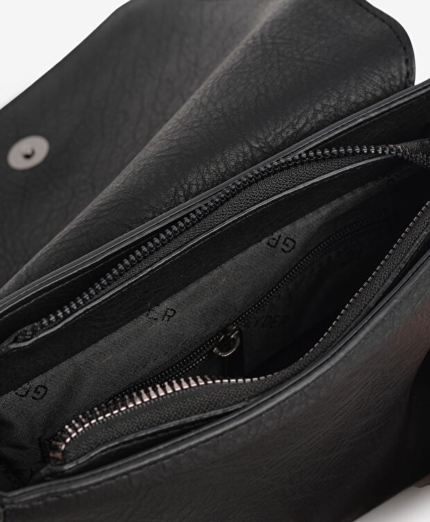 Kadın Siyah Hakiki Deri Çapraz Çanta - 5