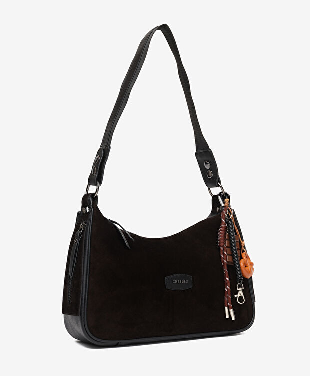 Kadın Siyah Hakiki Deri Omuz Çantası - 5