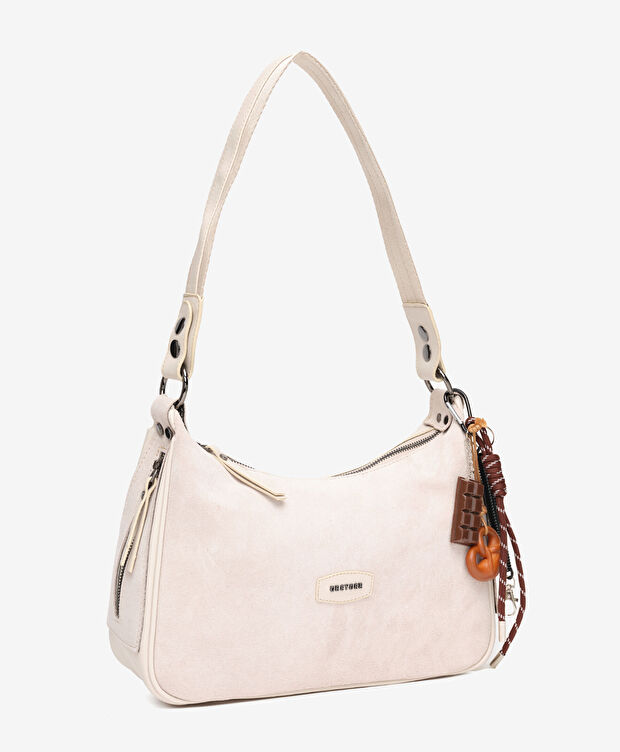 Kadın Bej Hakiki Deri Omuz Çantası - 6