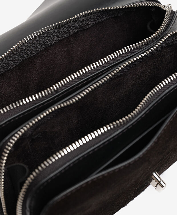 Kadın Siyah Hakiki Deri Çapraz Çanta - 5