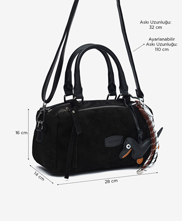 Kadın Siyah Hakiki Deri Çapraz Çanta - 2