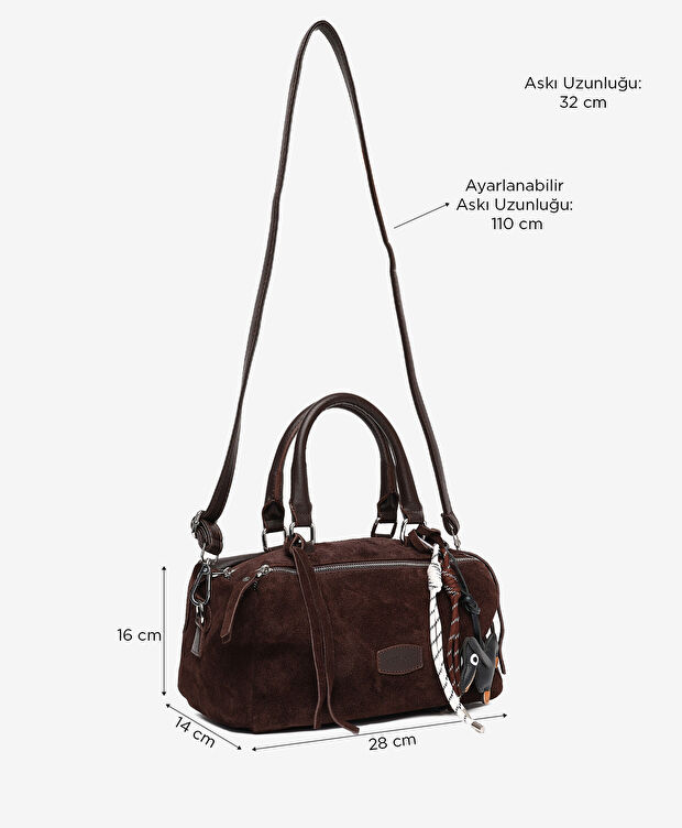 Kadın Kahverengi Hakiki Deri Çapraz Çanta - 2