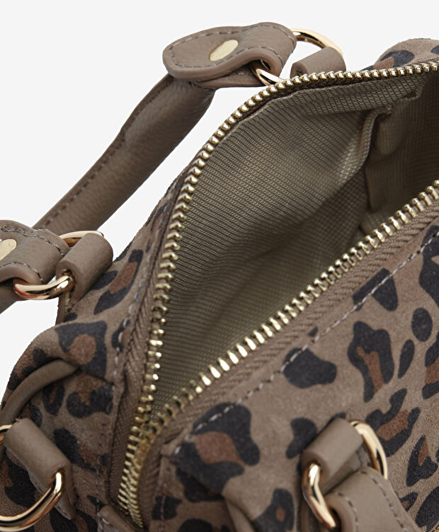 Kadın Leopar Hakiki Deri Çapraz Çanta - 5