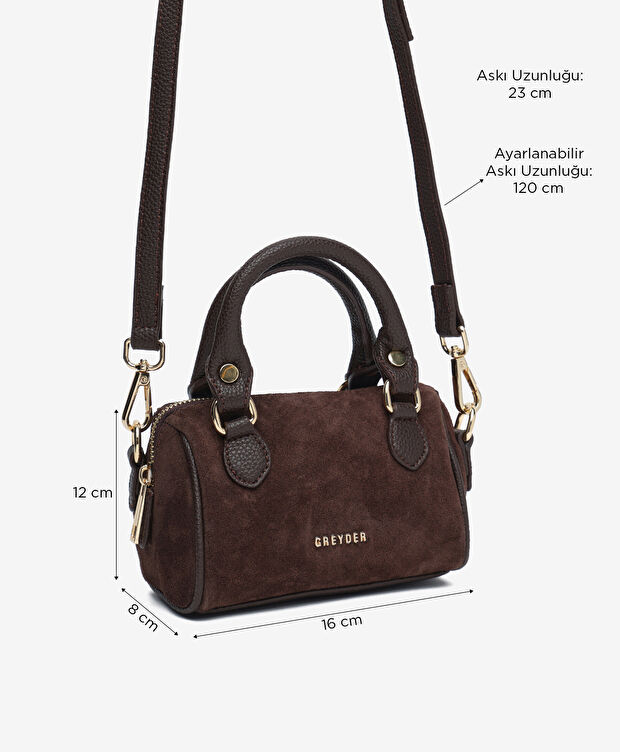 Kadın Kahverengi Hakiki Deri Çapraz Çanta - 2