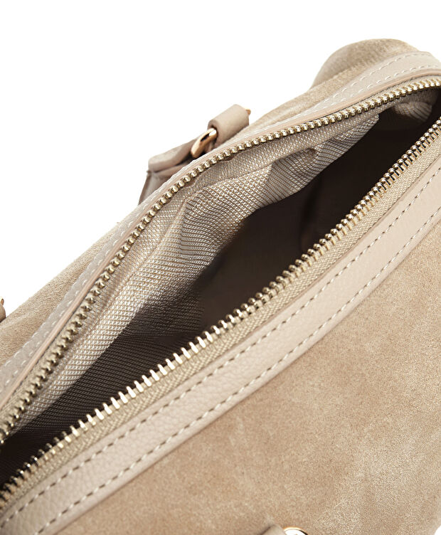 Kadın Bej Hakiki Deri Çapraz Çanta - 4