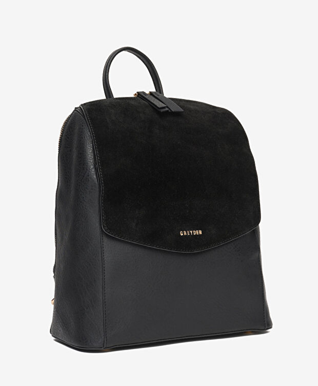 Kadın Siyah Hakiki Deri Sırt Çantası - 5