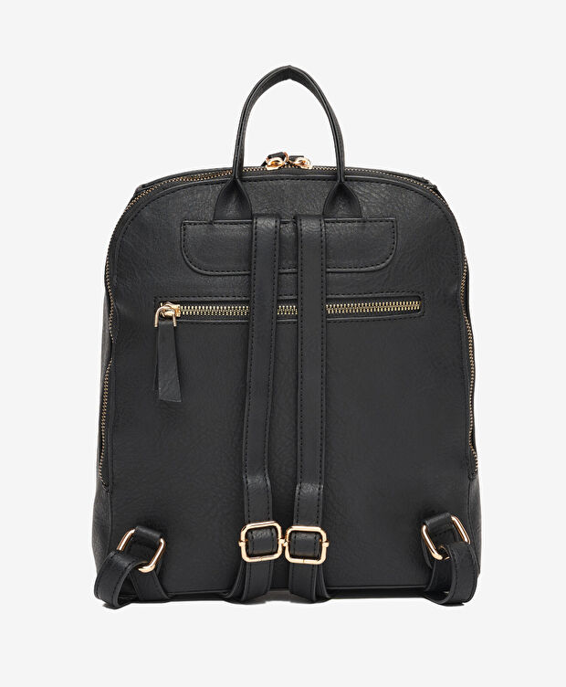 Kadın Siyah Hakiki Deri Sırt Çantası - 3