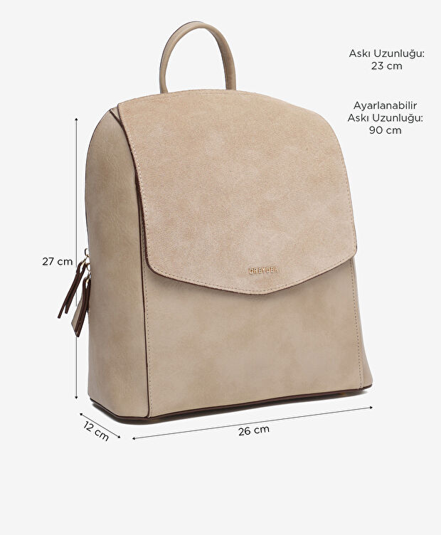 Kadın Vizon Hakiki Deri Sırt Çantası - 2