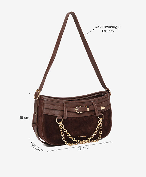 Kadın Kahverengi Hakiki Deri Çapraz Çanta - 2